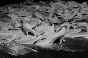 floor of a thousand lost shoes. Installation shot May 09